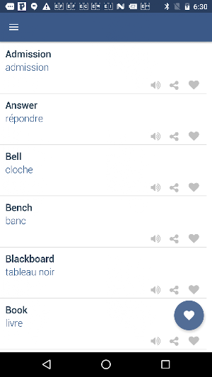 Word Book English to French Screenshot 2