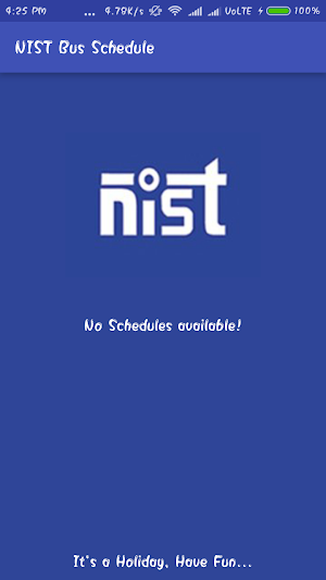 NIST Bus Schedule Screenshot 1