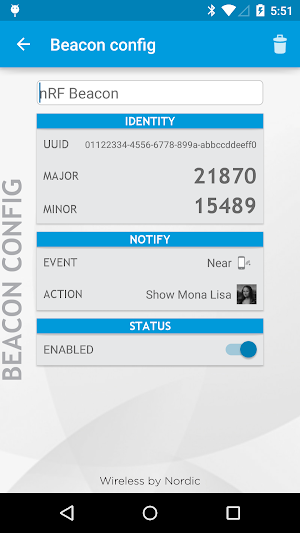 nRF Beacon Screenshot 1