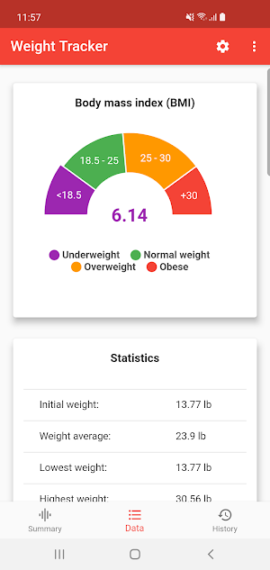 Weight Tracker Screenshot 2