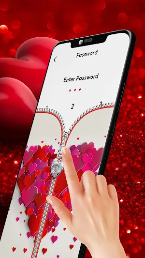 Heart Zipper Lock Screen Screenshot 1