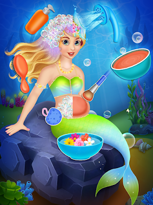 Pregnant mermaid mommy & newborn babysitter game Screenshot 3