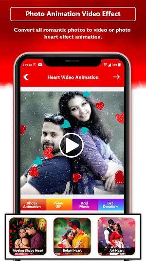 Heart Photo Effect Video Maker With Music Screenshot 1