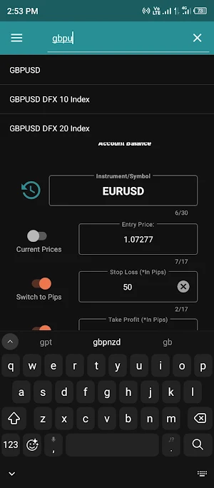 Fx Calculator: Forex & Indices Screenshot 3