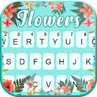 Cyan Flowers Keyboard Theme
