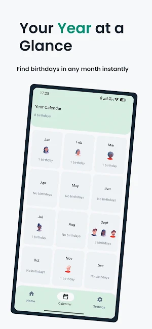 Birthdays Reminder & Calendar Screenshot 2