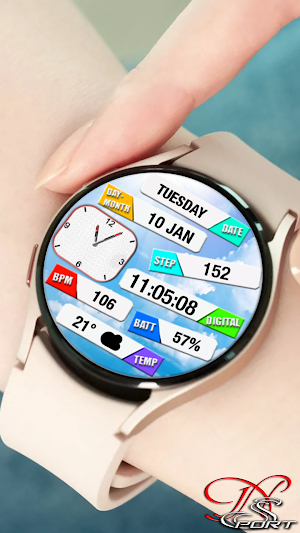 [N-SPORT147] White Watch Face Screenshot 1