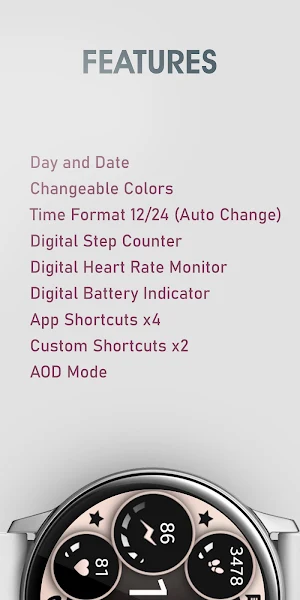 Pink Gold Digital Watch Face screenshot 3