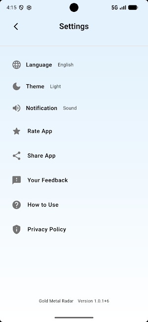 Gold Metal Radar Screenshot 2