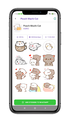Peach Machi Cat WAStickerapps Screenshot 3