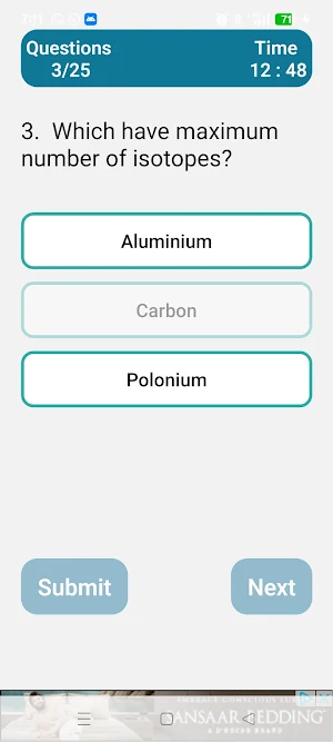 NEET Chemistry Quiz Screenshot 2