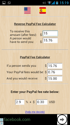 Calculadora para Paypal (fees) Screenshot 2