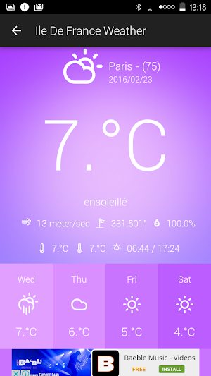 Isle of France Weather Screenshot 2