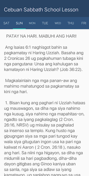 Cebuano Sabbath School Lesson Screenshot 3