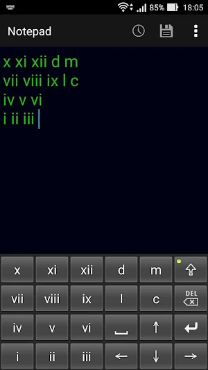 Roman numeric keypad Screenshot 1