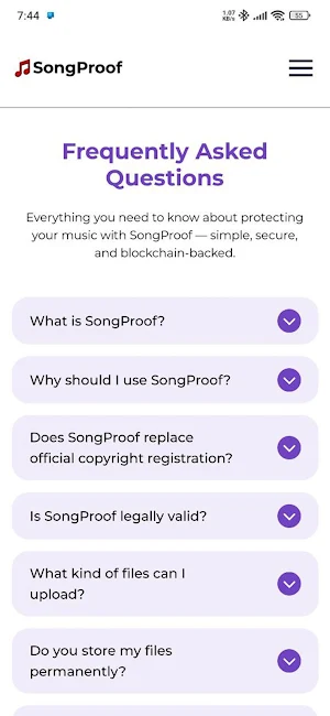 SongProof Screenshot 3