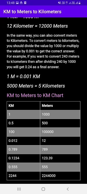 KM to Meters to Kilometers Screenshot 3