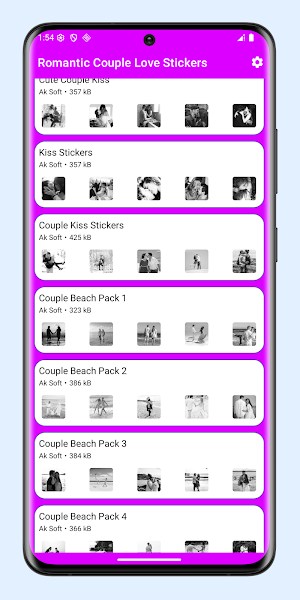 Romantic Couple Love Stickers Screenshot 1