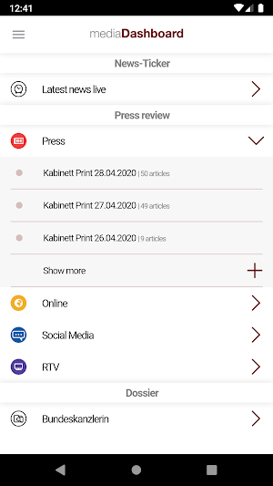 mediaDashboard Screenshot 1