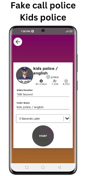 Fake call police : kids police Screenshot 2