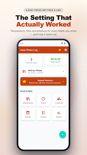 Heat Press Settings & Log Screenshot 0