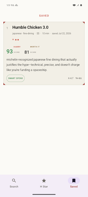 Harry Hungry: Where to Eat Screenshot 0