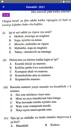 Kiswahili Necta Review O Level Screenshot 3
