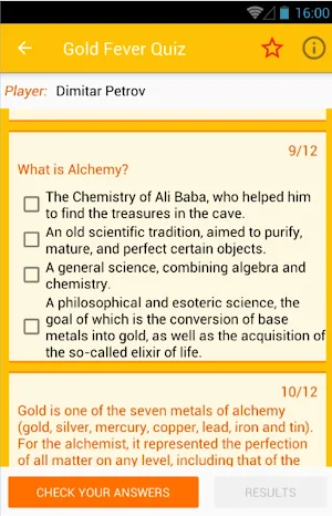Gold Fever Quiz Screenshot 2