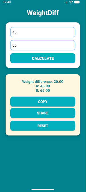 WeightDiff Screenshot 1