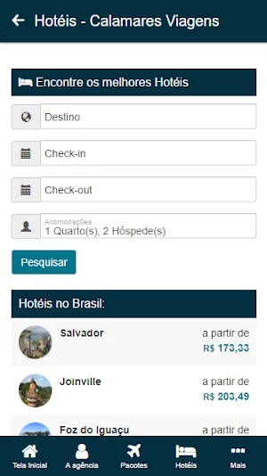 Calamares Viagens Screenshot 2