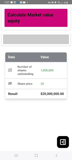 Altman Z-Score Calculator Screenshot 3