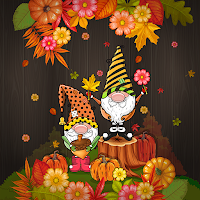 Pumpkin And Gnomes - Wallpaper