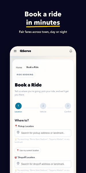 QServe: Food, Pickup & Rides Screenshot 1