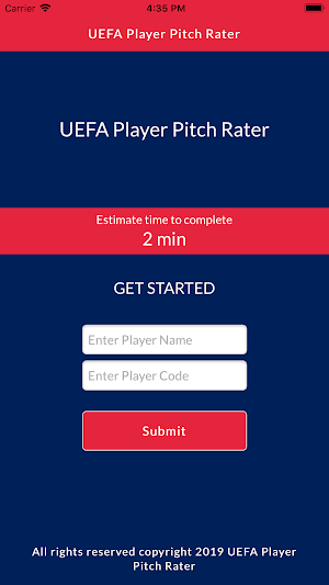UEFA Player Pitch Rater Screenshot 1