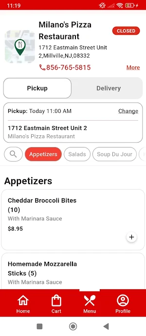 Milano's pizza Resturant Screenshot 2