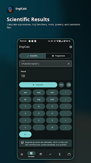 Engineering Calculator & Units Screenshot 1