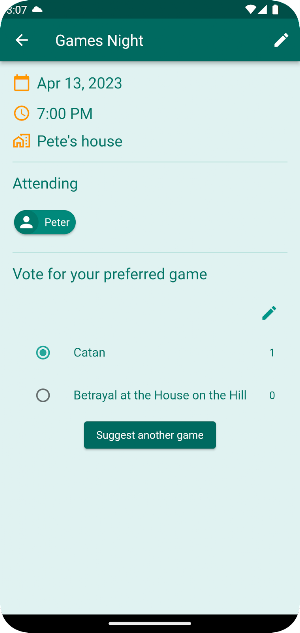 Games Night Planner Screenshot 2