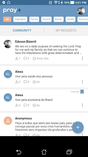 Pray More: your social network for daily prayer Screenshot 0