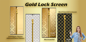 Gold Zipper Lock Screen Screenshot 0