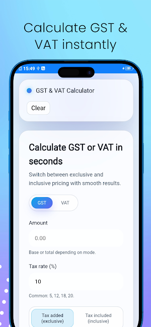 GST VAT Calculator Screenshot 2