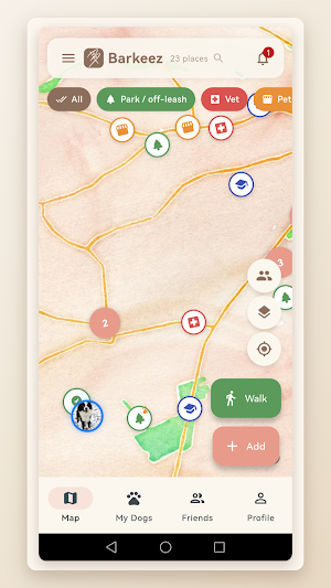 Barkeez – dog map & walks Screenshot 0