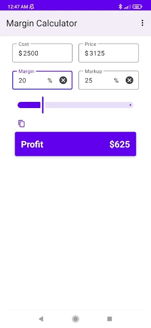 Margin Calculator Screenshot 1