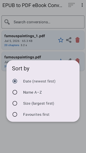 EPUB to PDF eBook Converter Screenshot 2