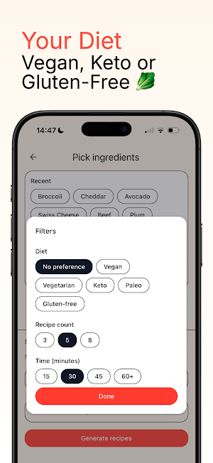 AI Recipes – Meal Generator Screenshot 1