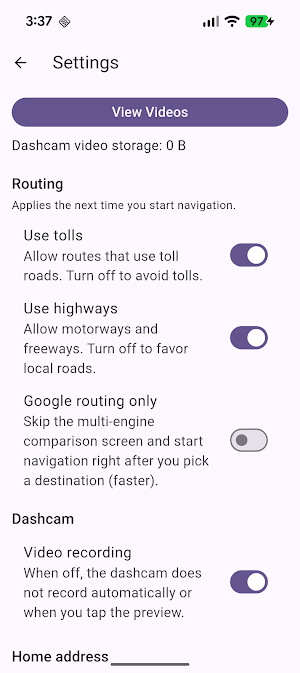 Sidekick Navigation + Dashcam Screenshot 2