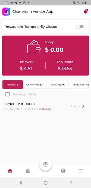 Chamnenh Vendor App Screenshot 0
