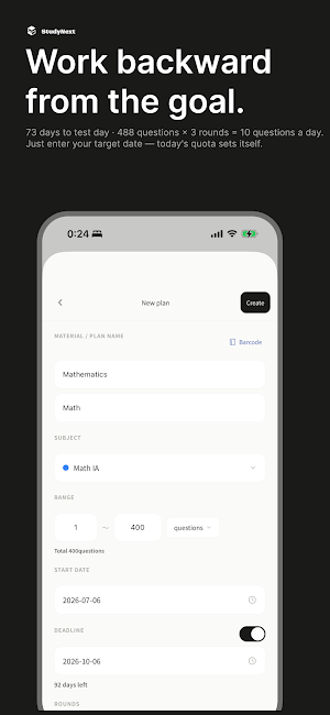 StudyNext: Exam Study Planner Screenshot 1