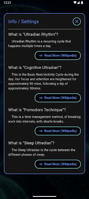 Cognitive & Sleep Ultradian Screenshot 3