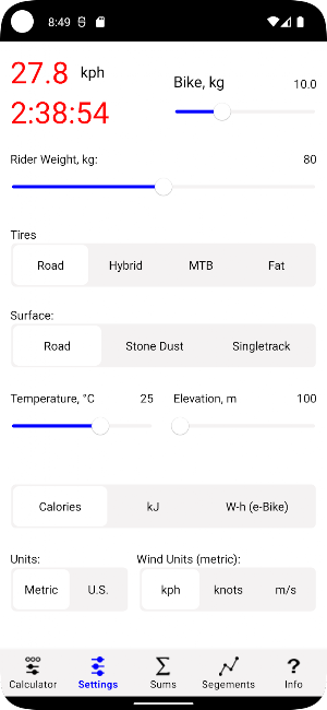 Bike Calculator Pro Screenshot 1