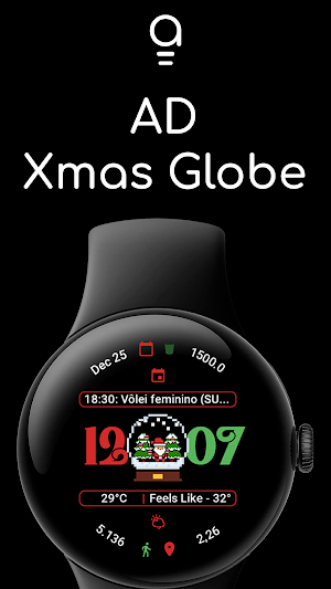 AD Xmas Globe - Watch Face Screenshot 0